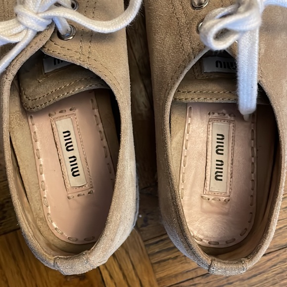 Miu Miu Suede Espadrille Sneakers - Picture 6 of 7